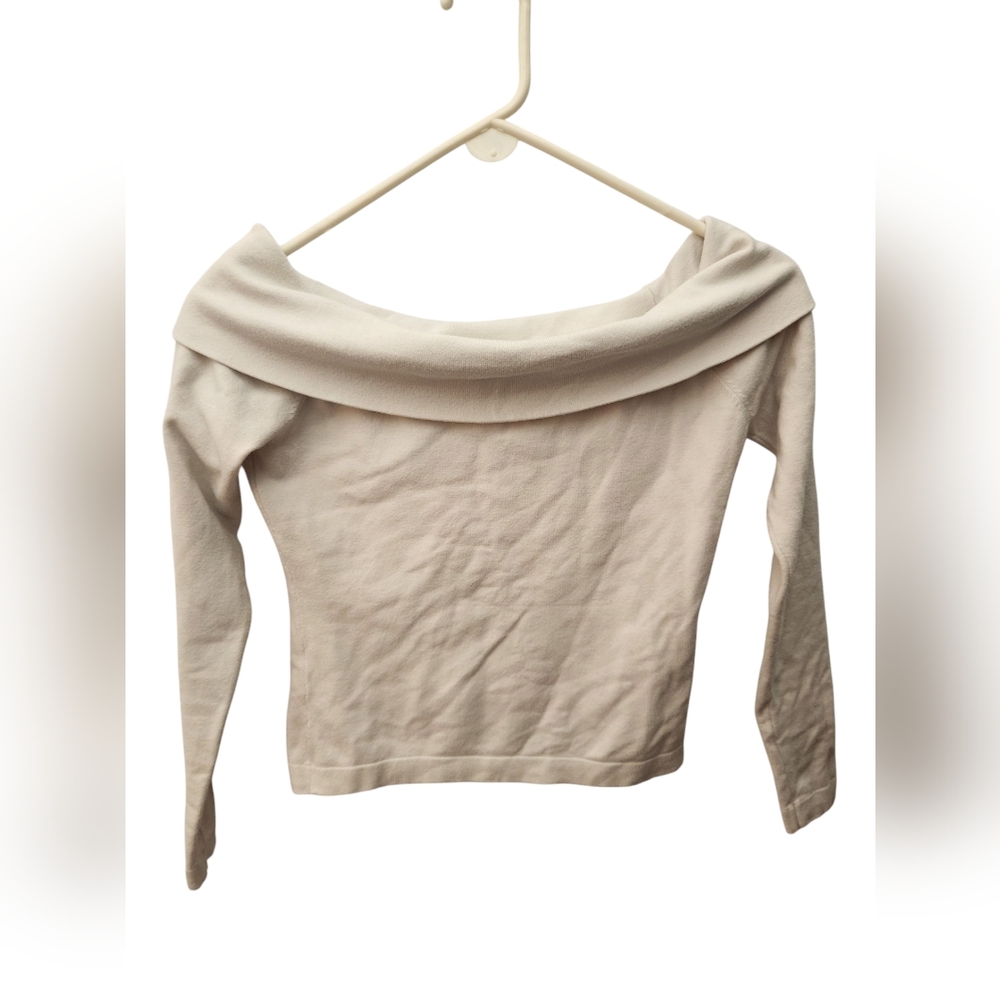 Peter Som Ivory Off Shoulder Pullover Top Size XS